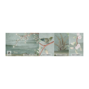 Fotobehang Monster Premium Canvas - Lente, oh jij bent het - Pastel, Vogels, Bloemen - 100x30 cm