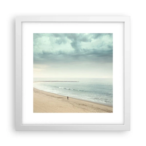 Poster in een witte lijst - op zoek naar vrede - 30x30 cm