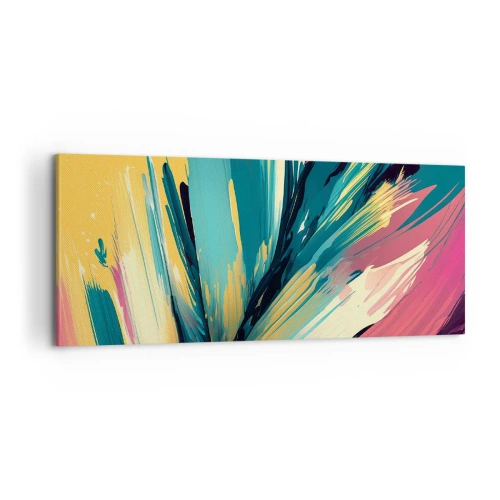Schilderen op canvas - Compositie – een explosie van vreugde - 100x40 cm