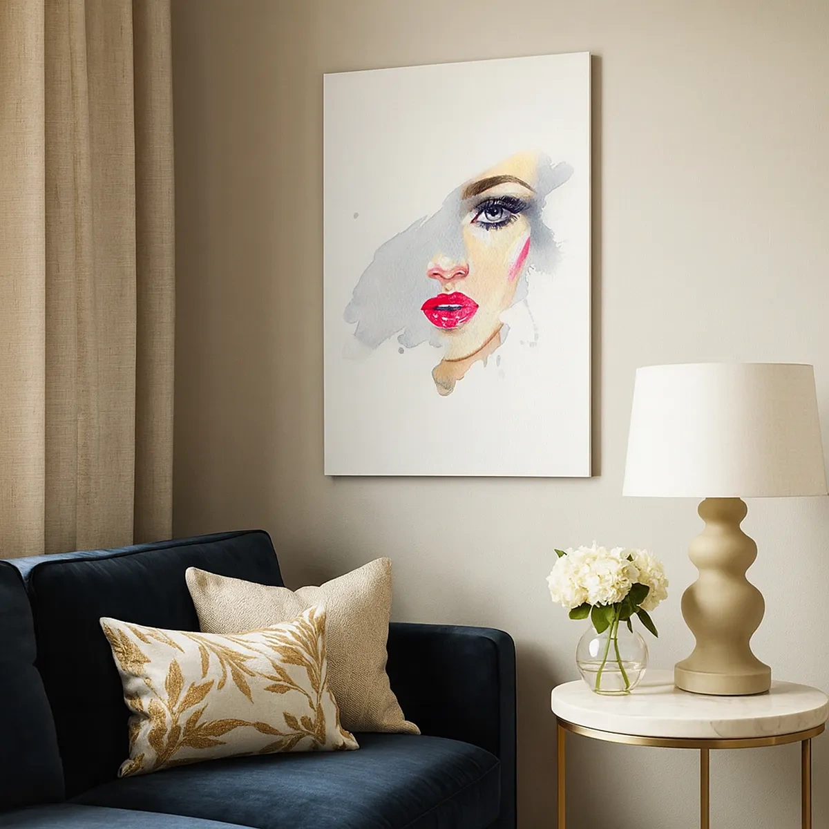 Schilderen op canvas - Weerspiegeld in een druppel water - 50x70 cm