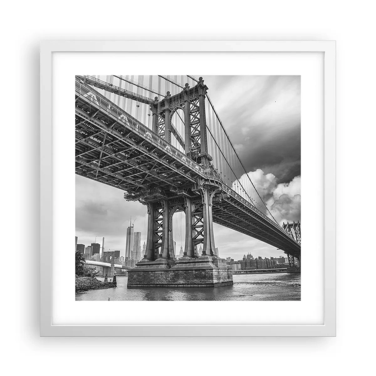 Poster in een witte lijst - Naar het hart van de stad - 40x40 cm