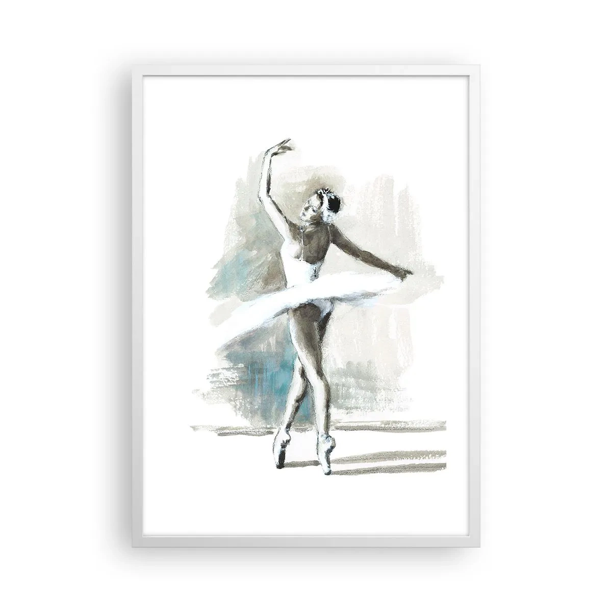 Poster in een witte lijst - Betoverd in een zwaan - 50x70 cm