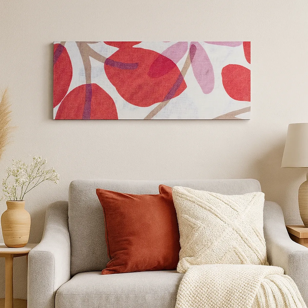 Schilderen op canvas - Bloemstuk in roze - 30x30 cm