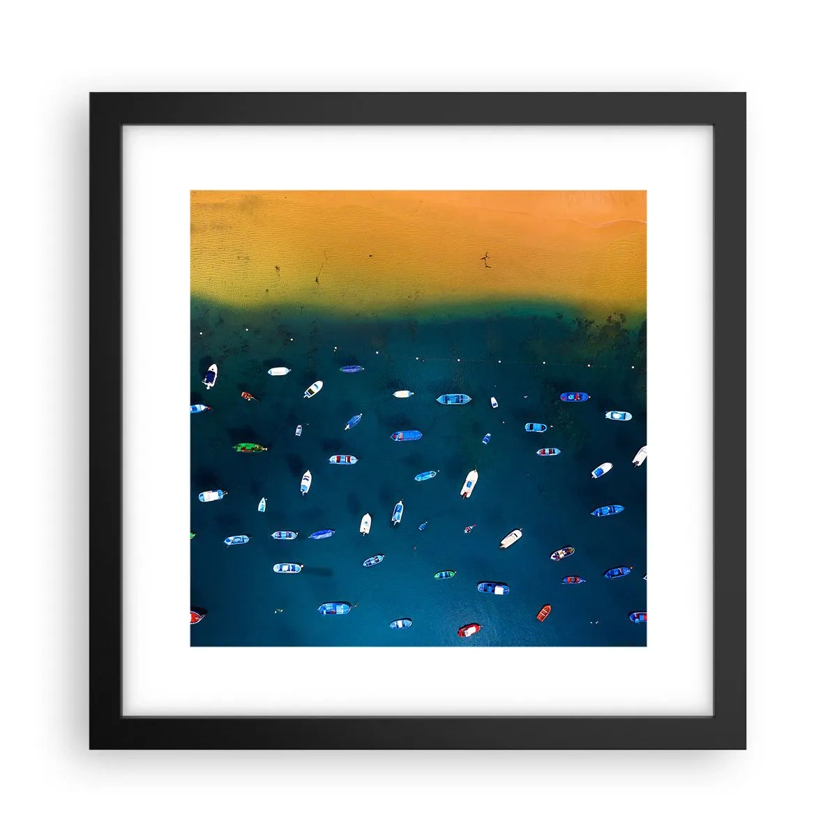 Poster in een zwarte lijst - Vakantie spel - 30x30 cm