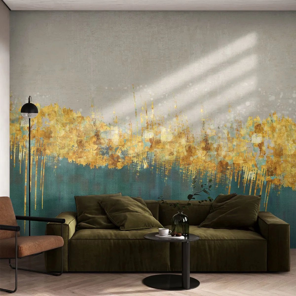 Fotobehang Standard Eco - De gouden rand - Art-deco, Deel, Pastel - 450x315 cm