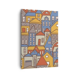 Schilderen op canvas - Achter het huis is een huis - 70x100 cm