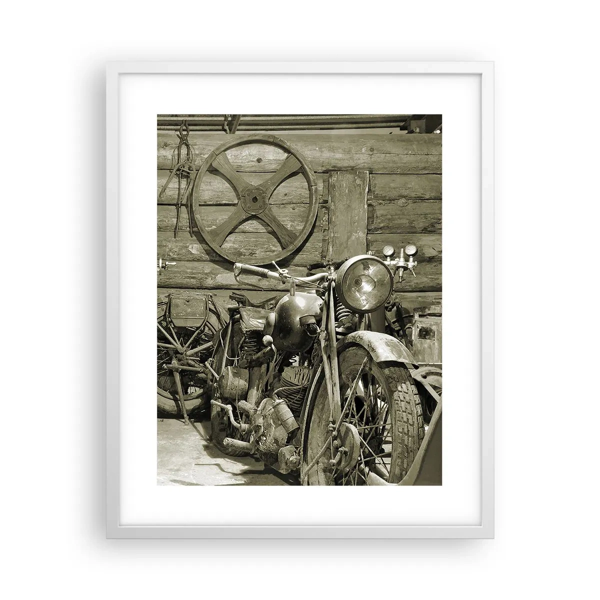 Poster in een witte lijst - In de schuur van oom Władek - 40x50 cm