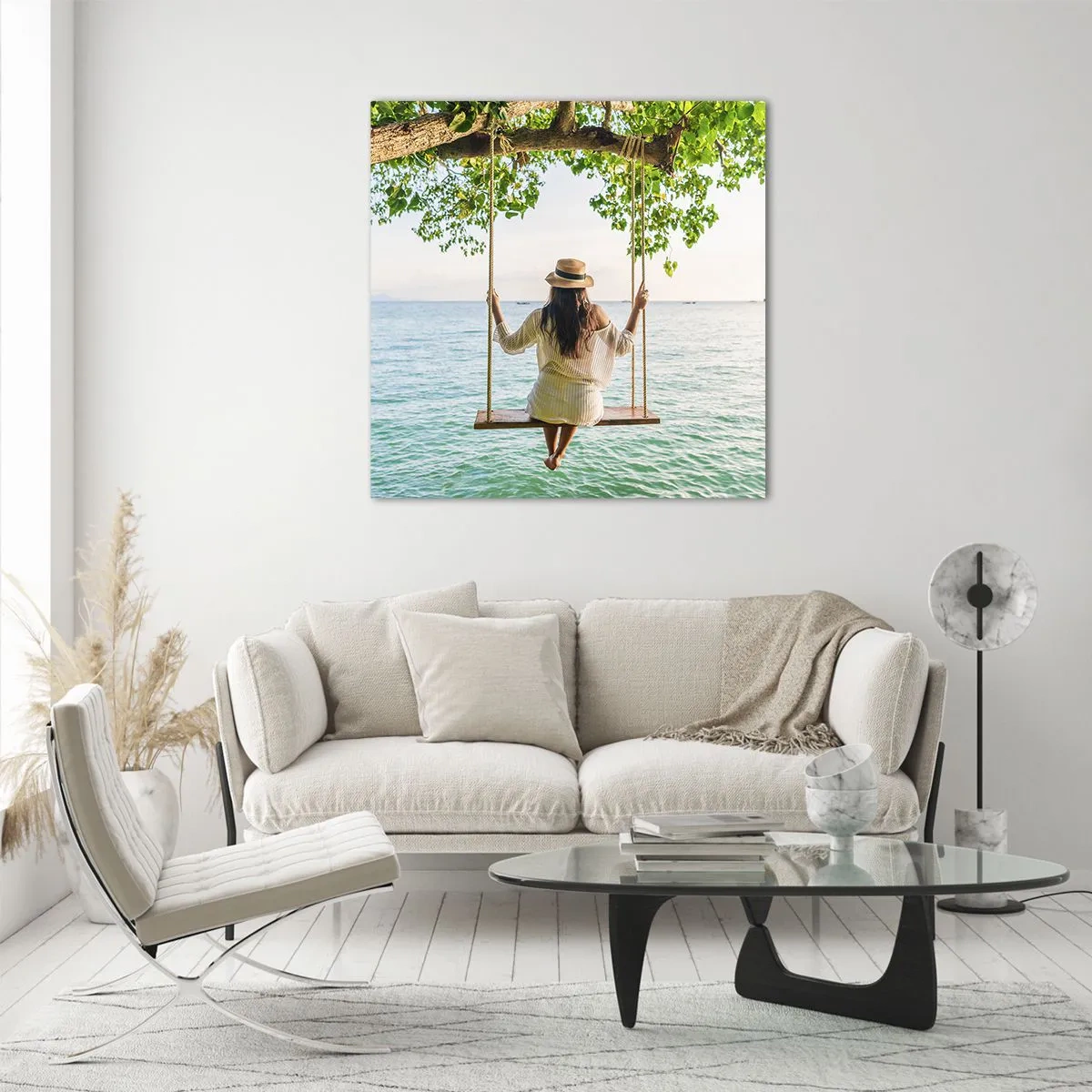 Schilderen op glas - Het leven is prachtig - 70x70 cm