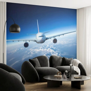 Zelfklevend Fotobehang Deluxe Sticker - Ik vlieg omdat ik dat wil - Vliegtuig, Vliegtuigen, Reis - 450x315 cm