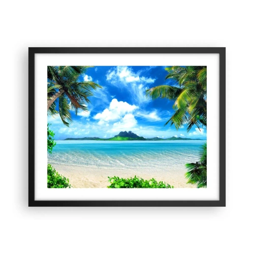 Poster in een zwarte lijst - Het azuur van de tropen - 50x40 cm