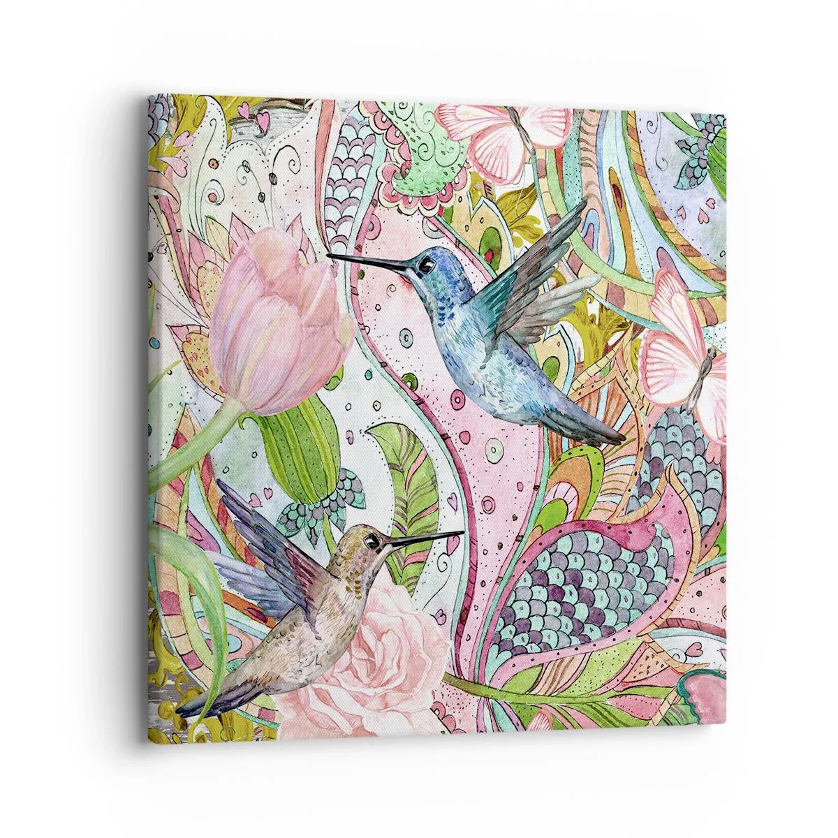 Schilderen op canvas - Verstrikt in wijnstokken - 30x30 cm