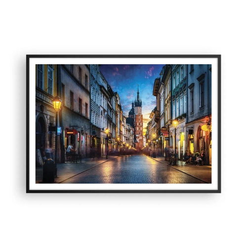 Poster in een zwarte lijst - Charme van Krakau - 100x70 cm