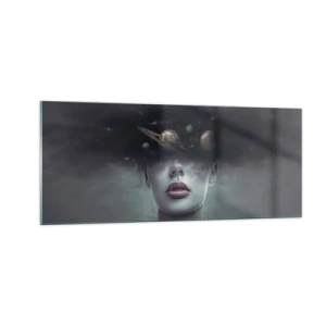 Schilderen op glas - En de planeten worden gek... - 100x40 cm