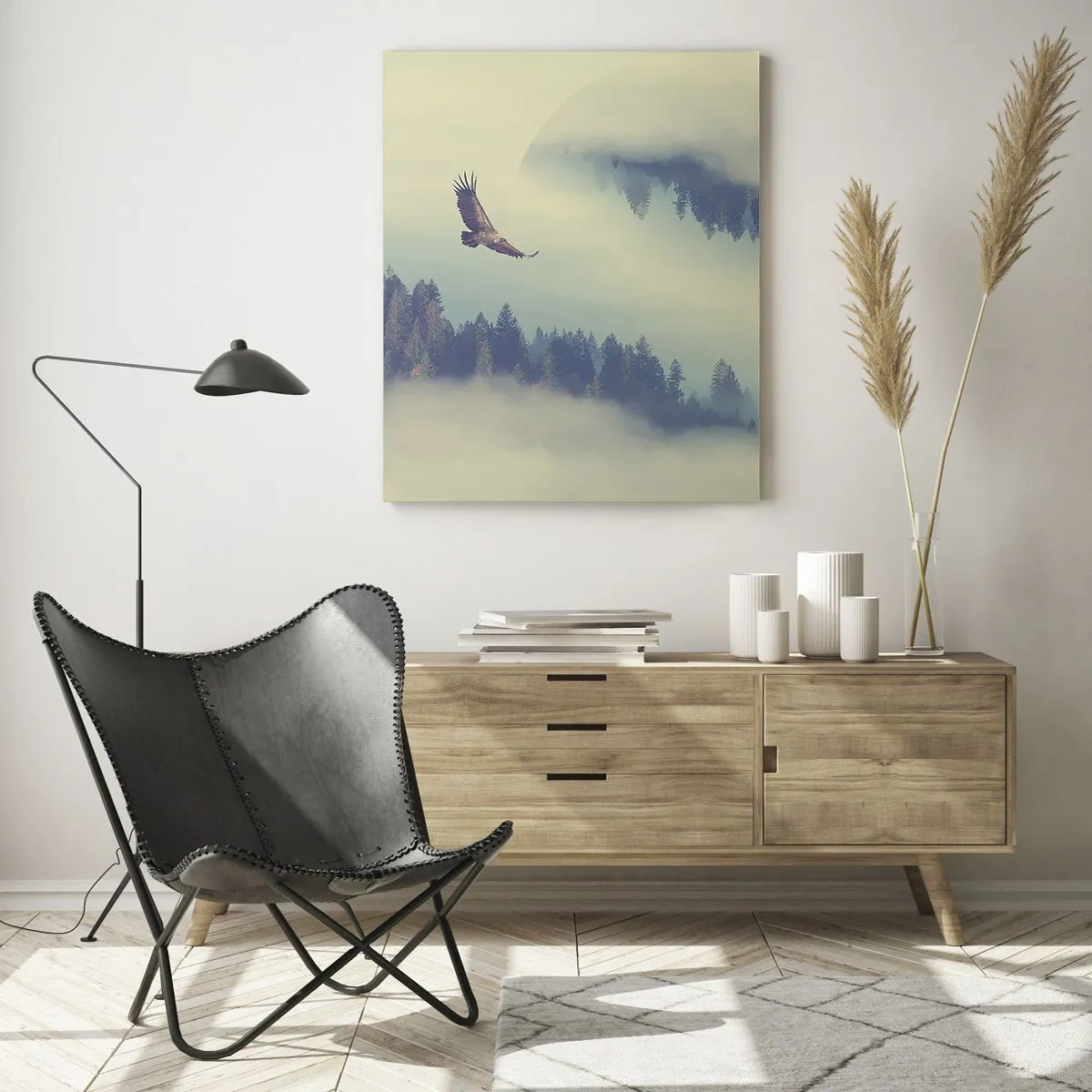 Schilderen op glas - Ik zag de schaduw van een adelaar - 50x70 cm