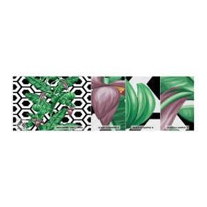 Fotobehang Monster Premium Canvas - Van nature een symmetrische compositie - Abstractie, Blad, Bloem - 100x30 cm