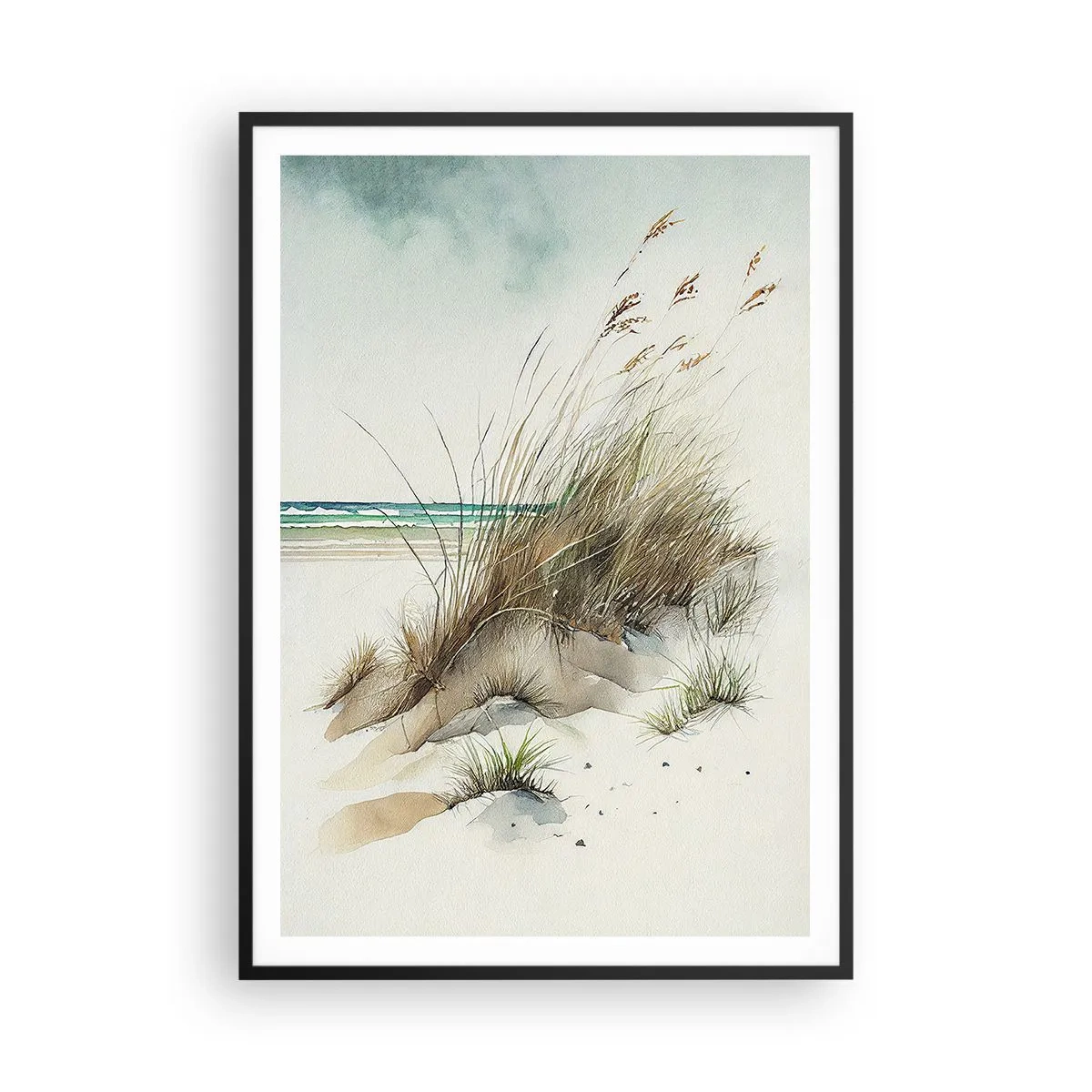 Poster in een zwarte lijst - Bedekt met zand - 70x100 cm