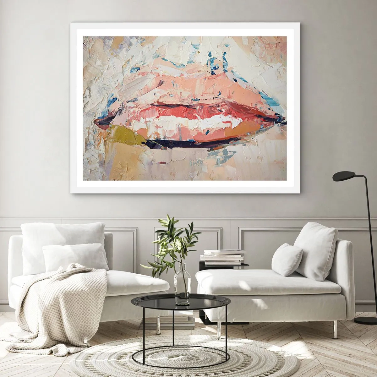 Poster in een witte lijst - Het wekt de zintuigen - 70x50 cm