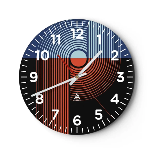 Wandklok - Klok - In een geometrische omhelzing - 30x30 cm