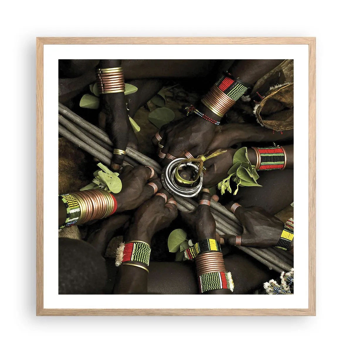 Een poster in een licht eiken lijst - Wij zijn samen - 60x60 cm