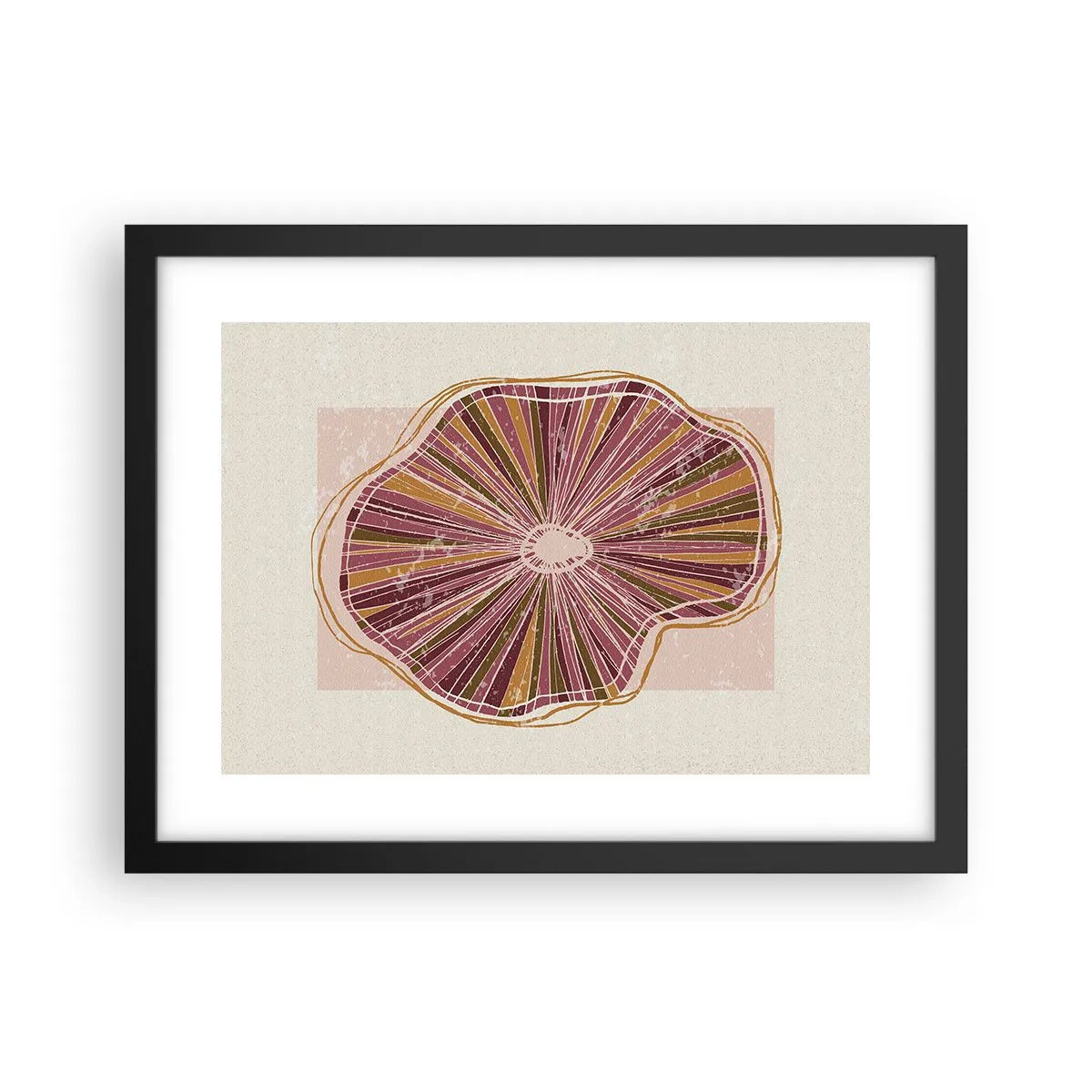 Poster in een zwarte lijst - Stralende abstractie - 40x30 cm