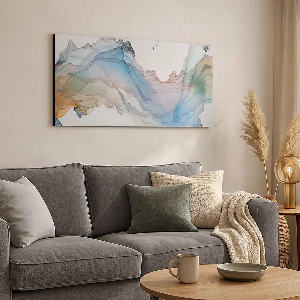 Schilderen op canvas - Op weg naar de kristallen bergen - 100x40 cm