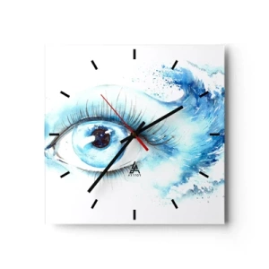 Wandklok - Klok - Dompel jezelf onder in het blauw van de blik - 30x30 cm