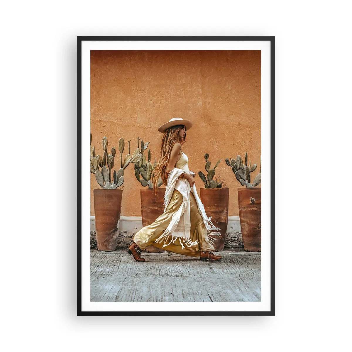 Poster in een zwarte lijst - Hippie-stijl - 70x100 cm