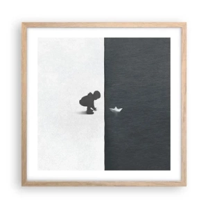 Een poster in een licht eiken lijst - Geweldige expeditie - 50x50 cm