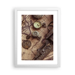 Poster in een witte lijst - Avontuur roept - 30x40 cm