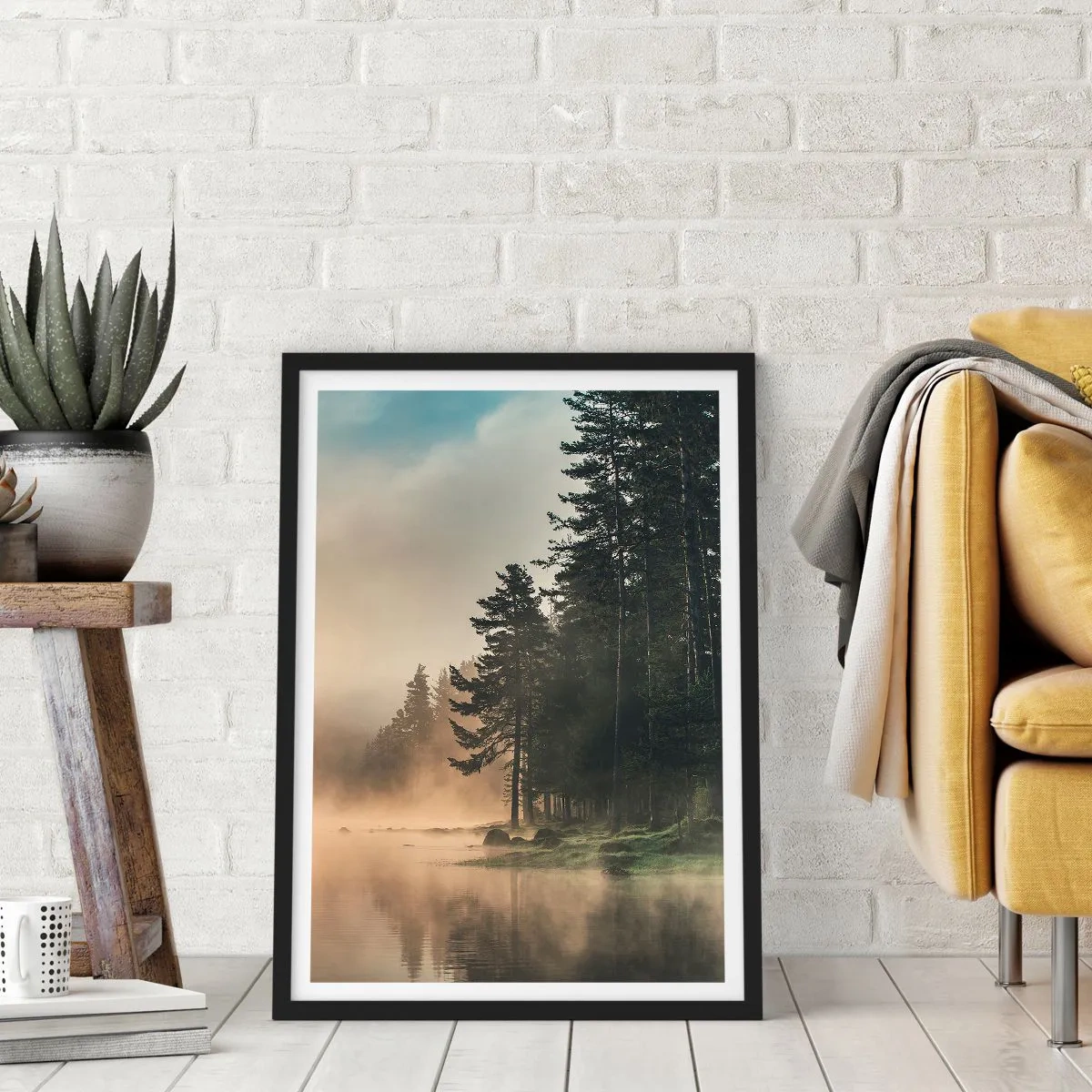Poster in een zwarte lijst - De geboorte van de dag - 70x100 cm