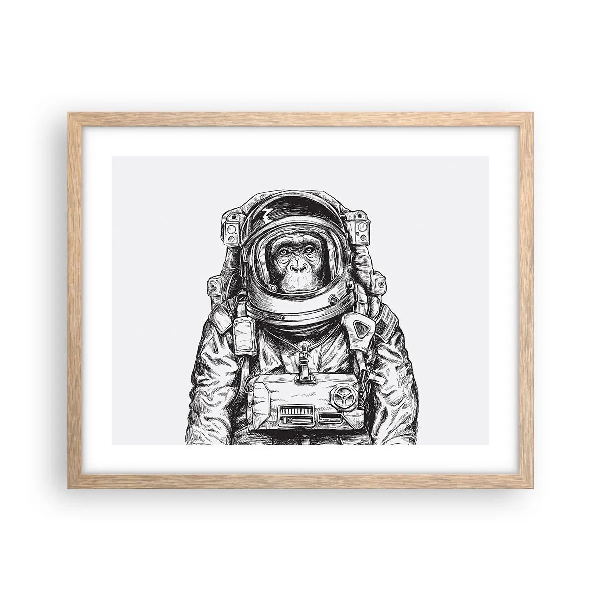 Een poster in een licht eiken lijst - Alternatieve evolutie - 50x40 cm