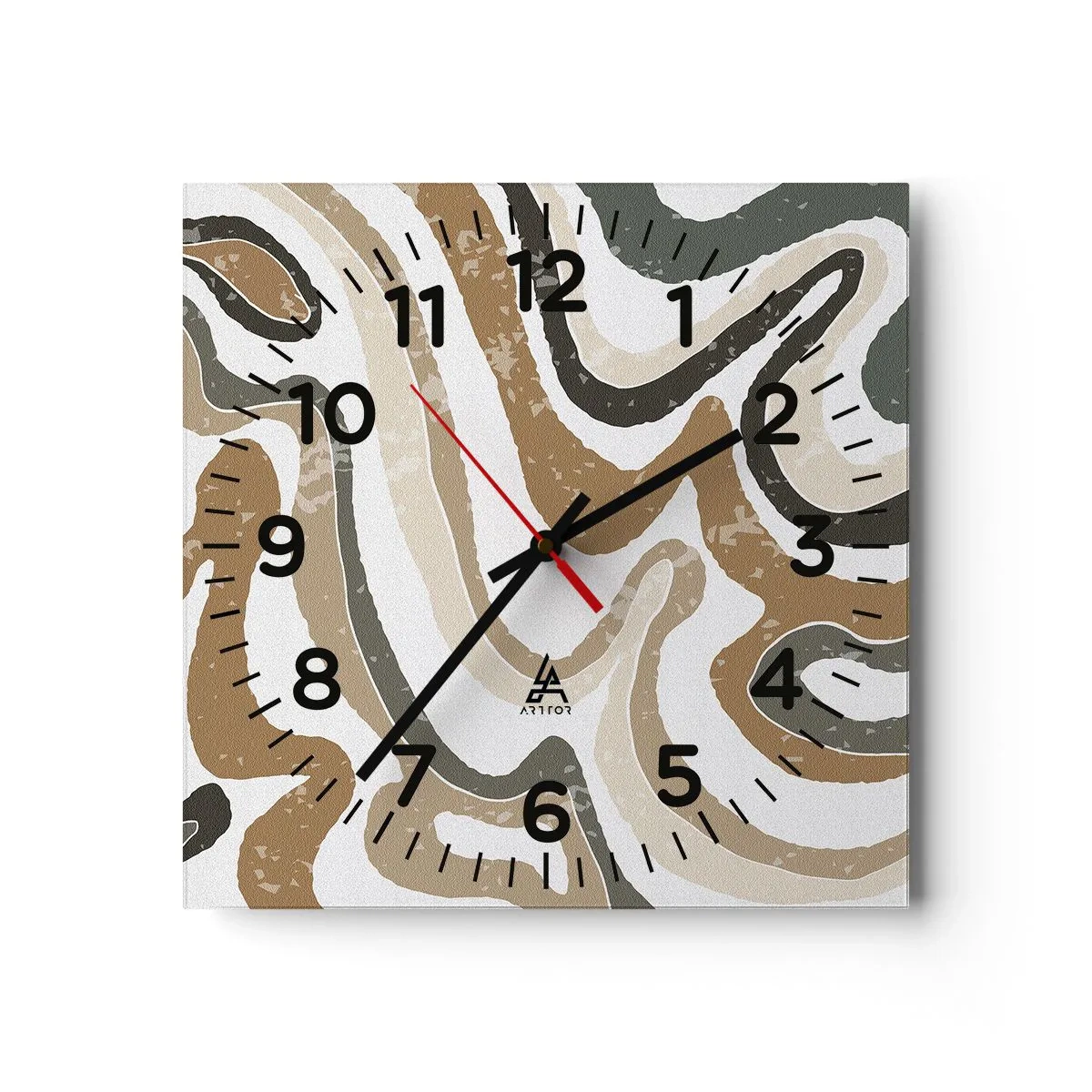 Wandklok - Klok - Meanders van aardekleuren - 40x40 cm