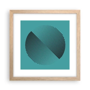Een poster in een licht eiken lijst - Cirkel – een geometrische variatie - 30x30 cm