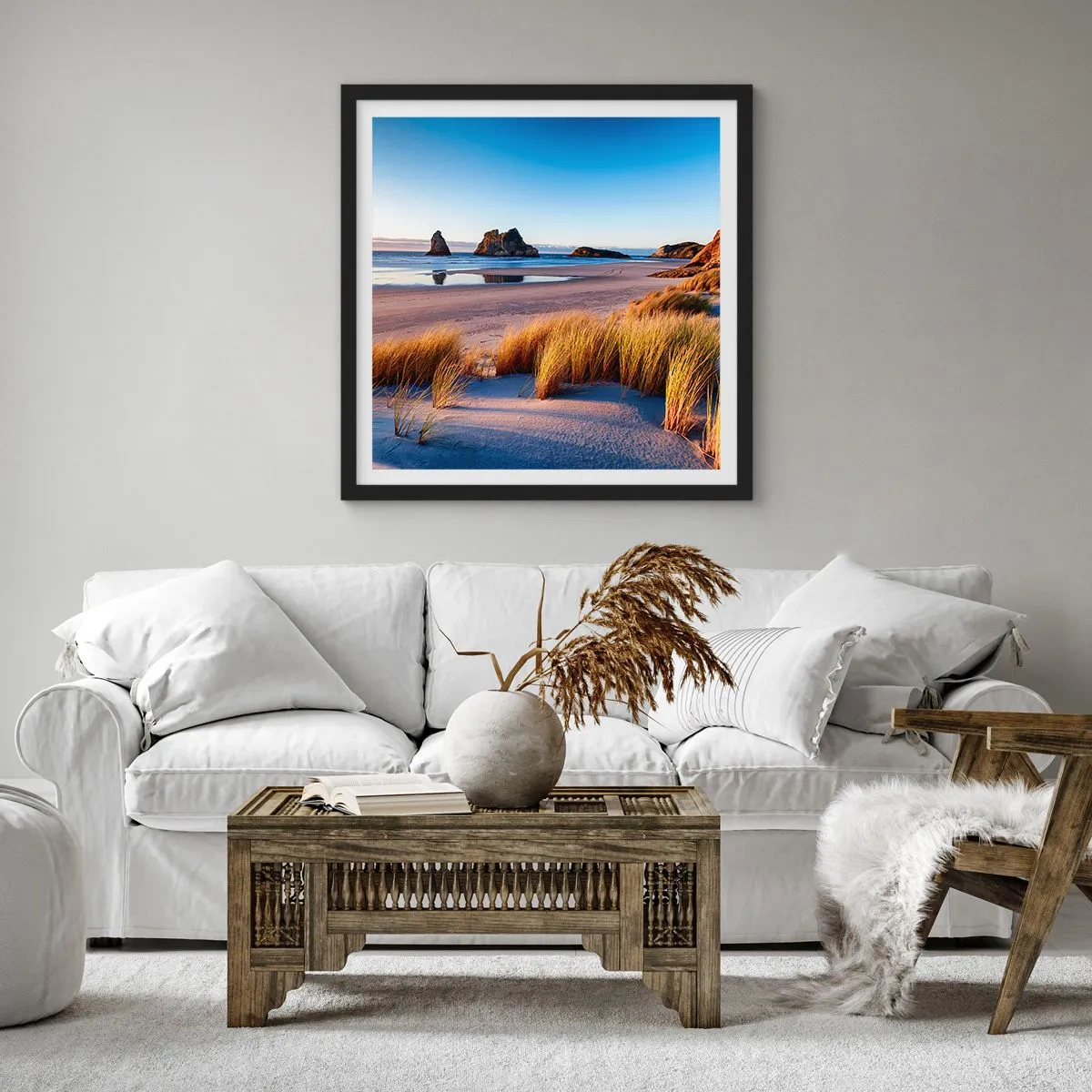 Poster in een zwarte lijst - Voor rustzoekers - 50x50 cm