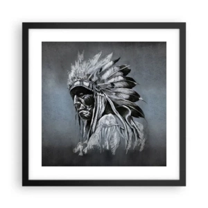 Poster in een zwarte lijst - Keer terug naar de wortels - 40x40 cm