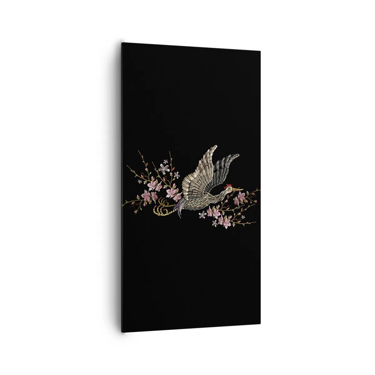 Schilderen op canvas - Exotische geborduurde vogel - 65x120 cm