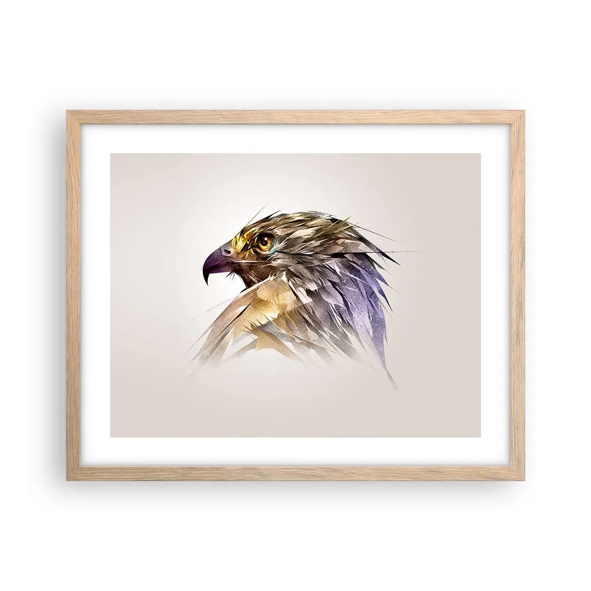 Een poster in een licht eiken lijst - Portret van een krijger - 50x40 cm