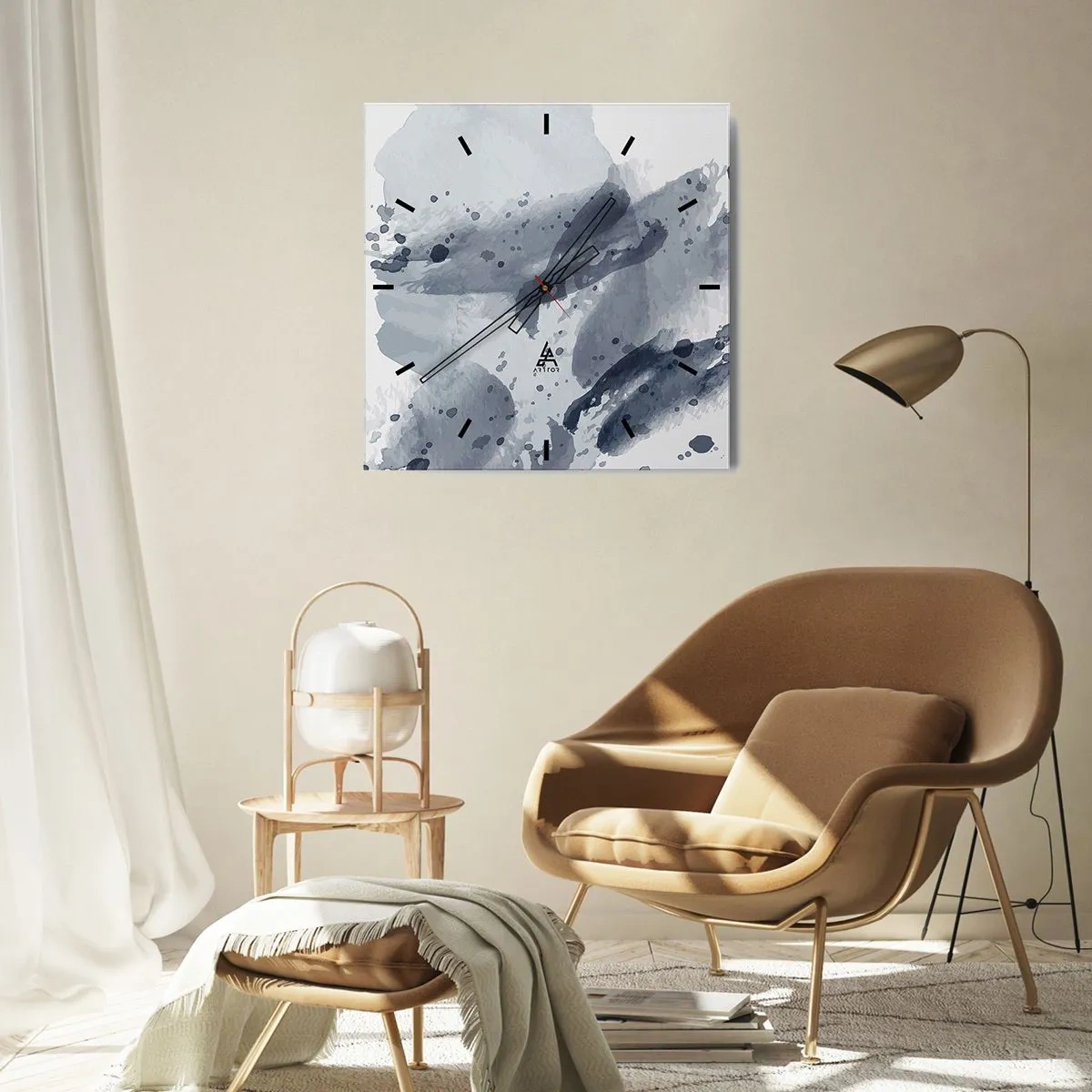 Wandklok - Klok - Een onderzoek naar de aard van water - 30x30 cm