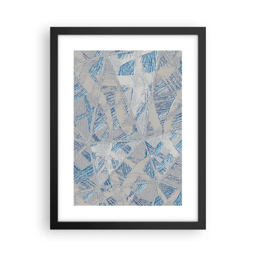 Poster in een zwarte lijst - In een blauwgrijs labyrint - 30x40 cm