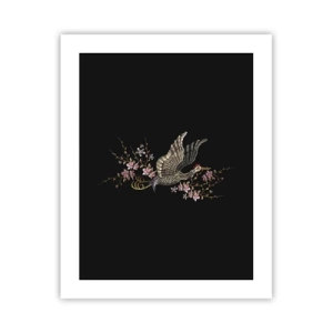 Poster - Exotische geborduurde vogel - 40x50 cm