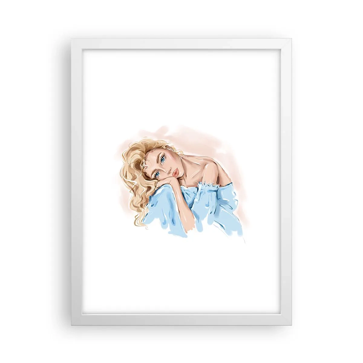 Poster in een witte lijst - Dromerig in het blauw - 30x40 cm