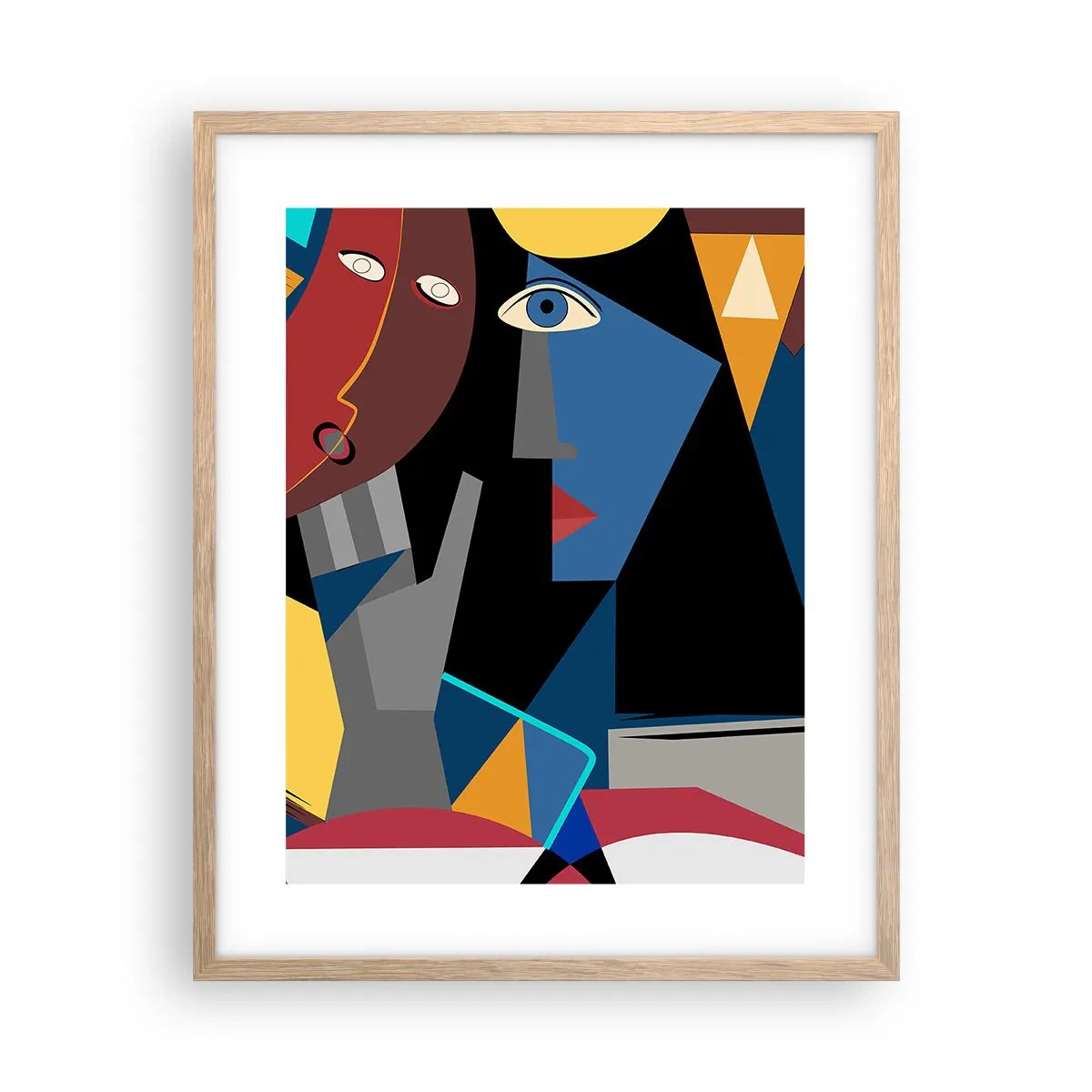 Een poster in een licht eiken lijst - Een gesprek tussen kubisten - 40x50 cm
