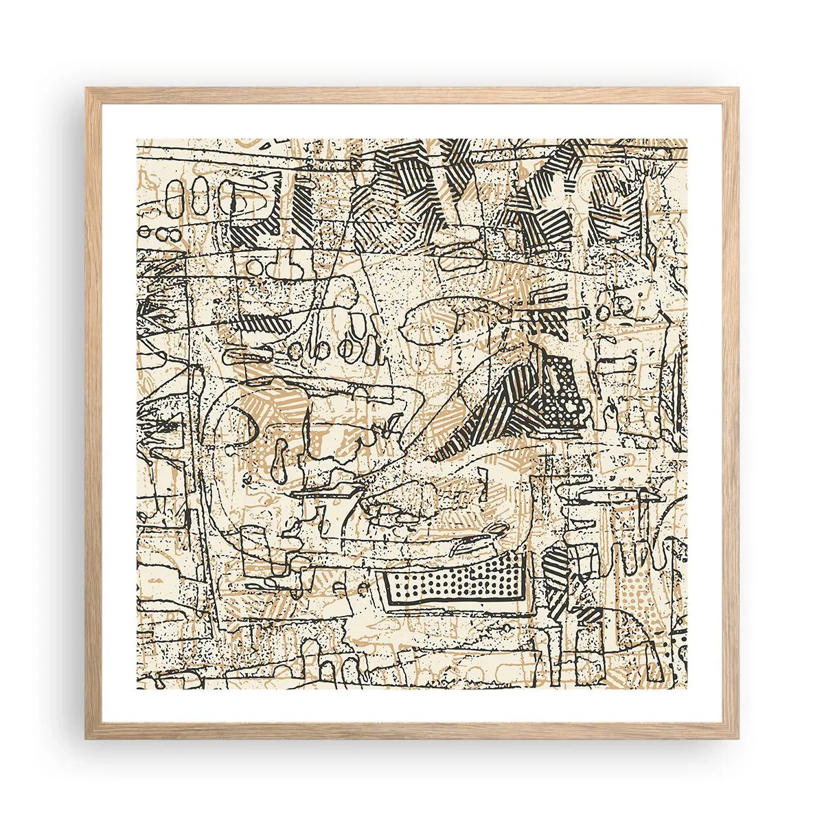 Een poster in een licht eiken lijst - Het wacht om te worden gedecodeerd - 60x60 cm