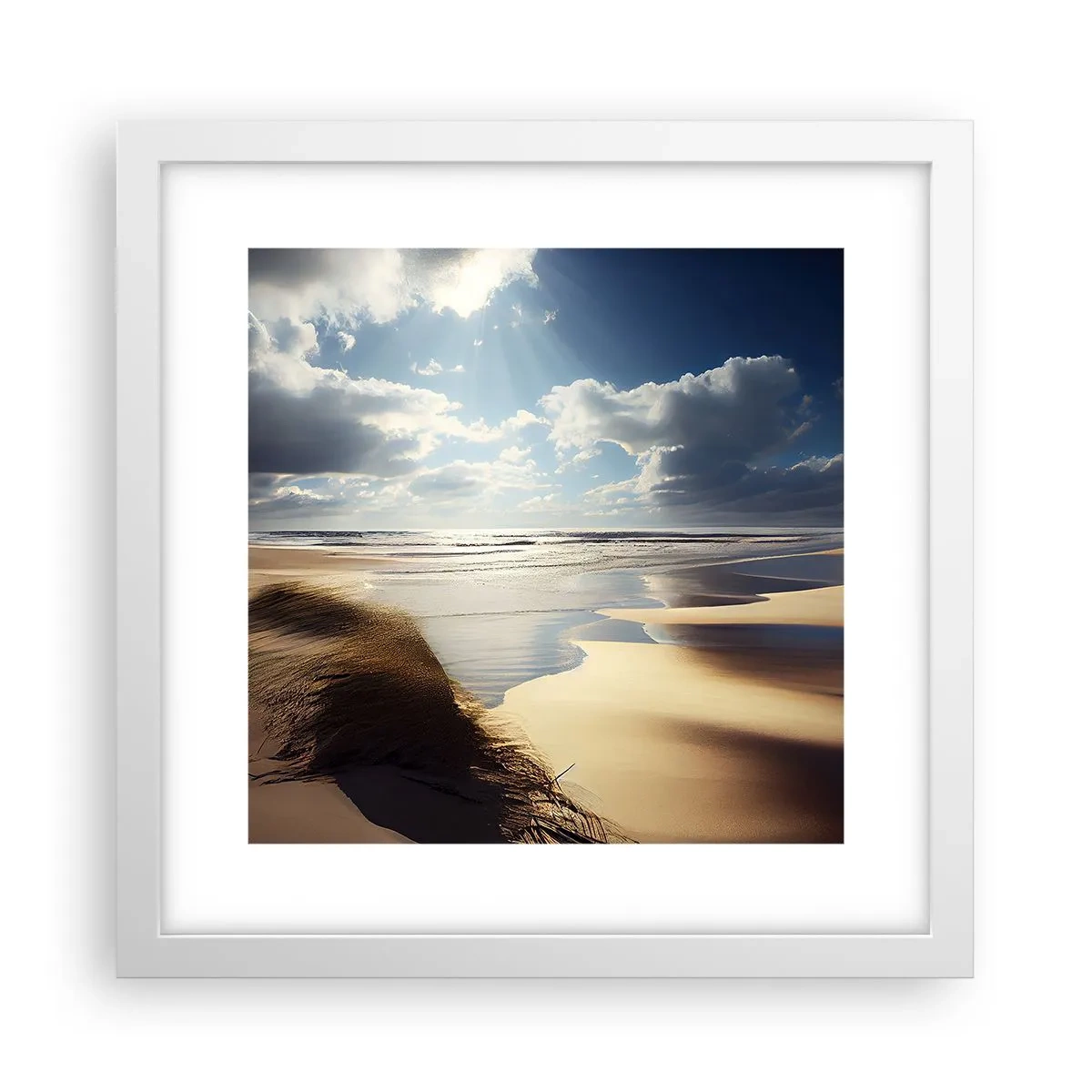 Poster in een witte lijst - Strand, wild strand - 30x30 cm
