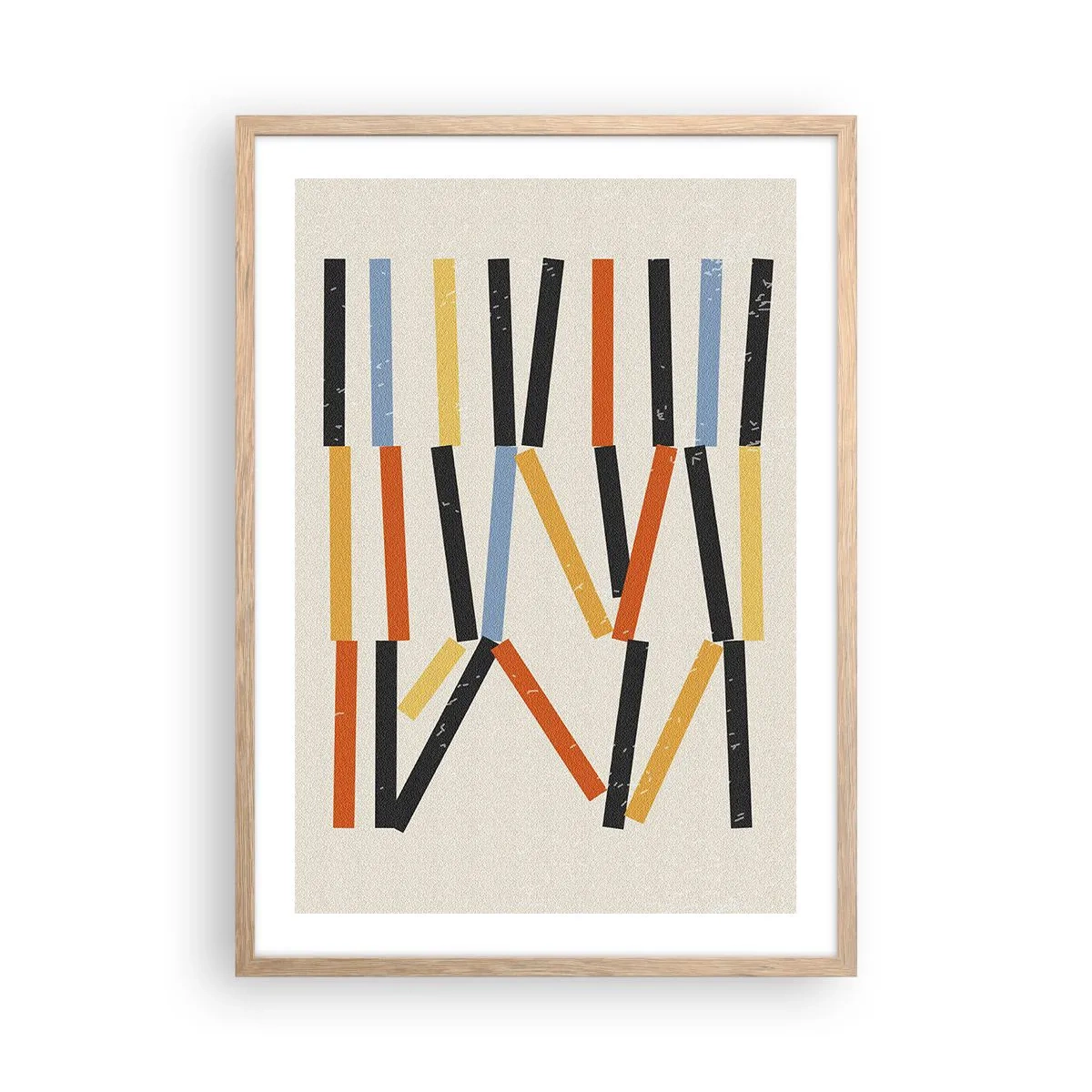 Een poster in een licht eiken lijst - Compositie op goed niveau - 50x70 cm