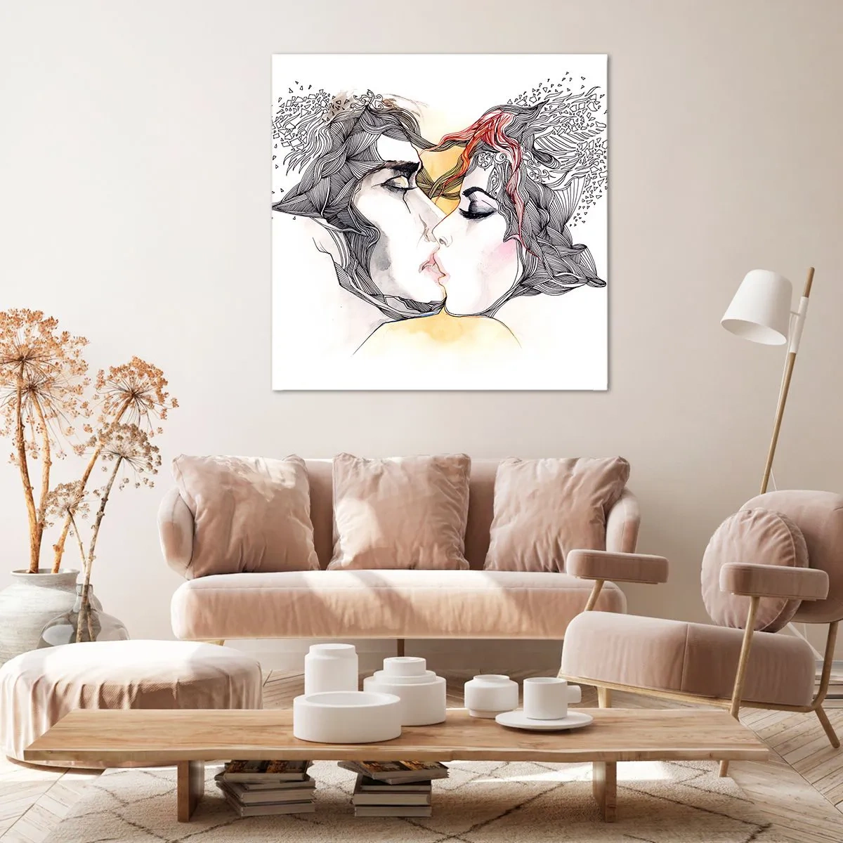 Schilderen op canvas - De wereld bestaat niet - 70x70 cm