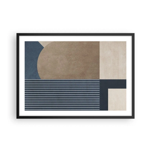 Poster in een zwarte lijst - Een compositie van eenvoud en rondheid - 70x50 cm