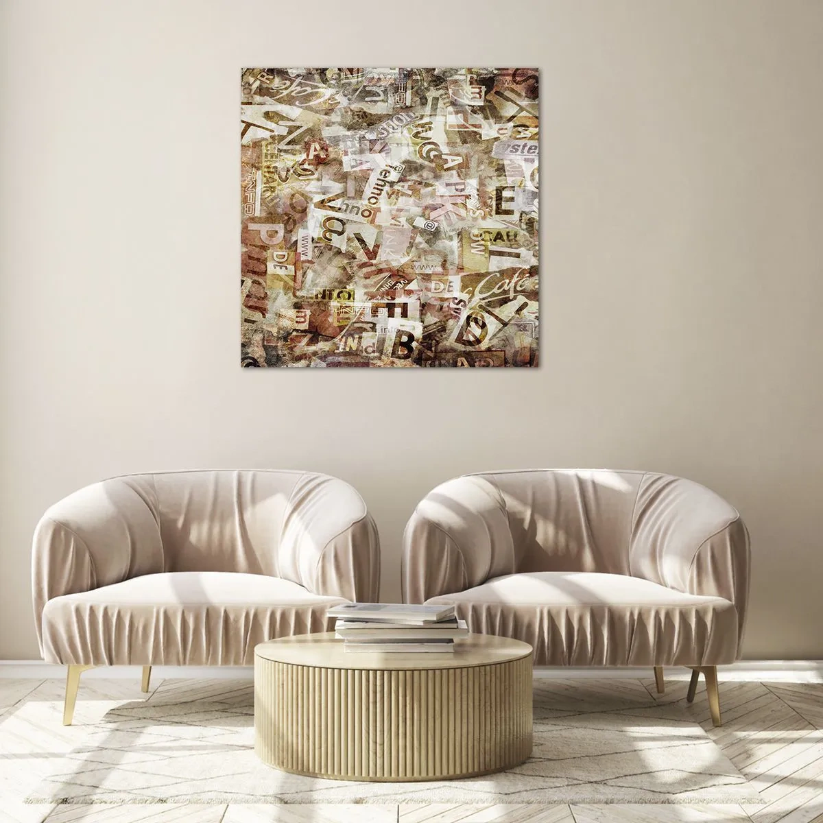 Schilderen op glas - Ik verenig het gebabbel - 60x60 cm