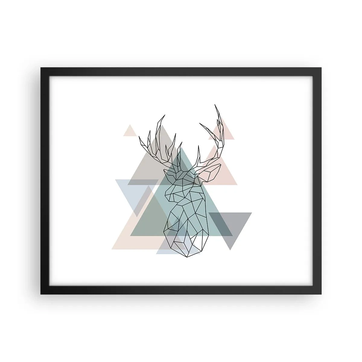 Poster in een zwarte lijst - In een geometrisch bos - 50x40 cm