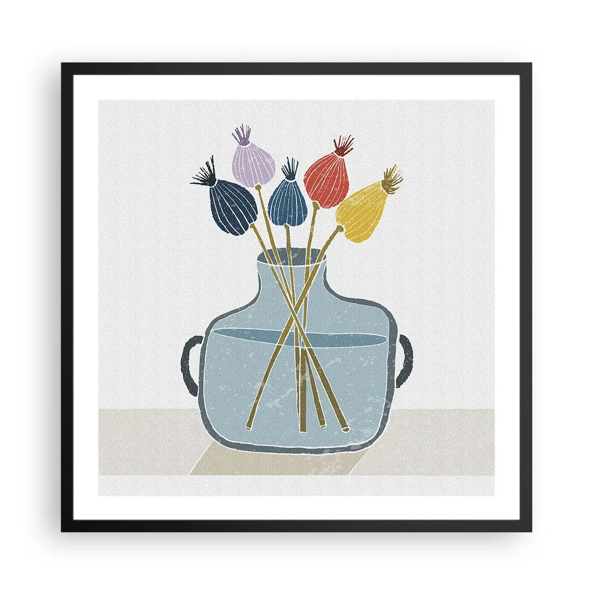 Poster in een zwarte lijst - Alsof hij met maanzaad heeft gezaaid - 60x60 cm